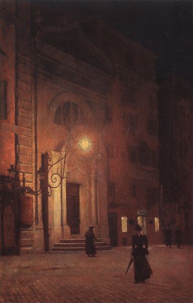 unknow artist Street at night